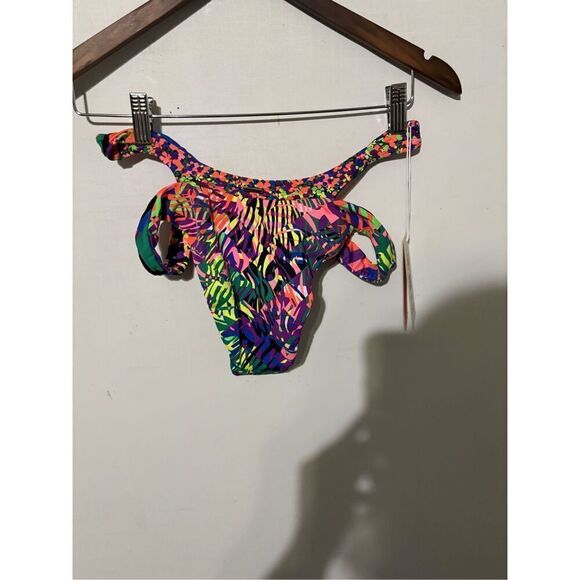 Brand New Maje Women's Size XL Tropical Vibrant High Rise Bikini Bottom Swimwear - Picture 5 of 6